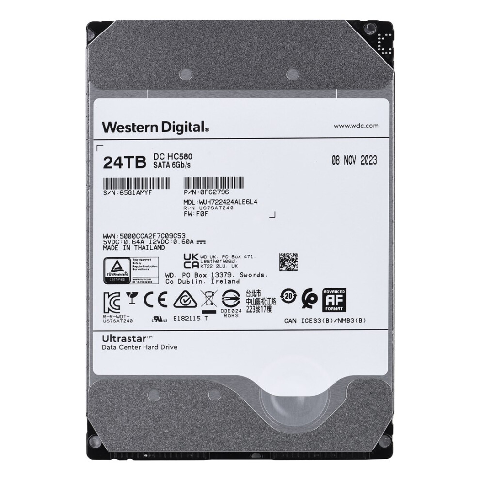 Western Digital Ultrastar Dc Hc580 3.5" 24 Tb Serial Ata