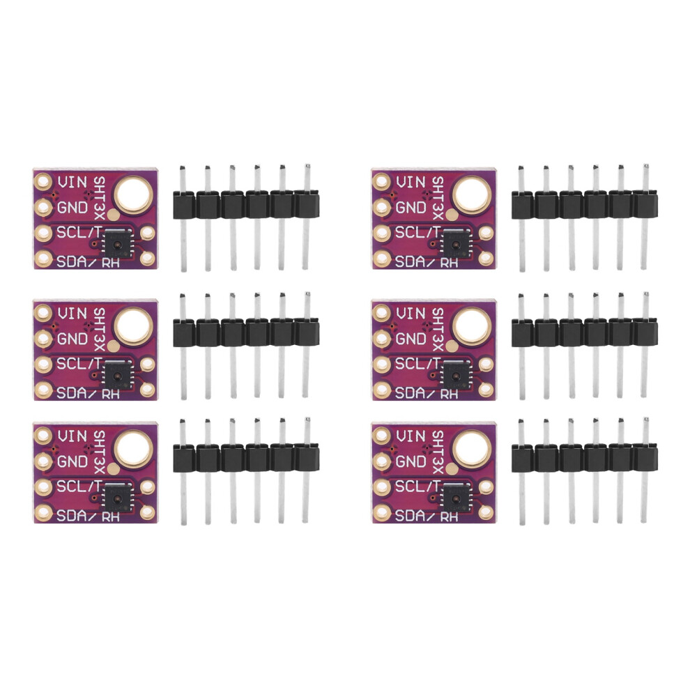 6Pcs Sht31-D Temperature Humidity Sensor Digital Output Sensor Module Iic I2c Interface 3.3V For 4762149430334
