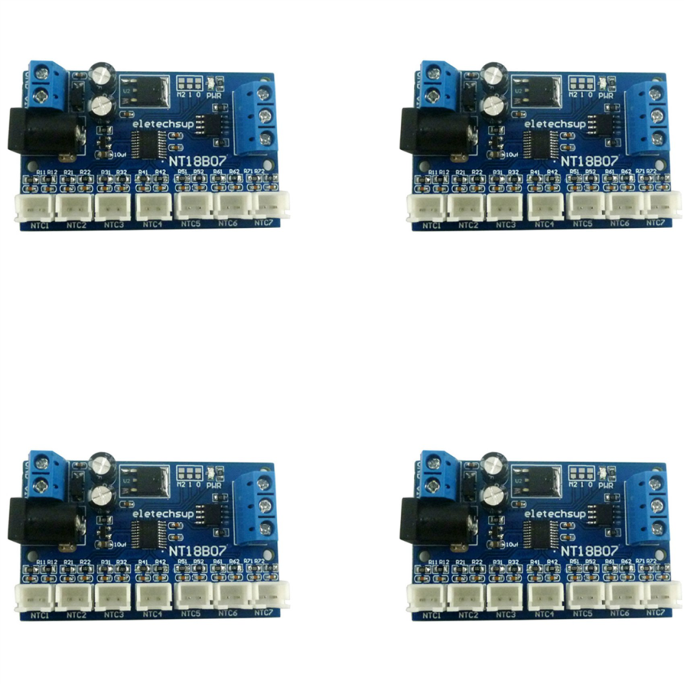 Tlily 4X 7 Channel Rs485 Ntc Temperature Sensor Measurement Modbus Rtu Paperless Recorder Plc Nt18b07