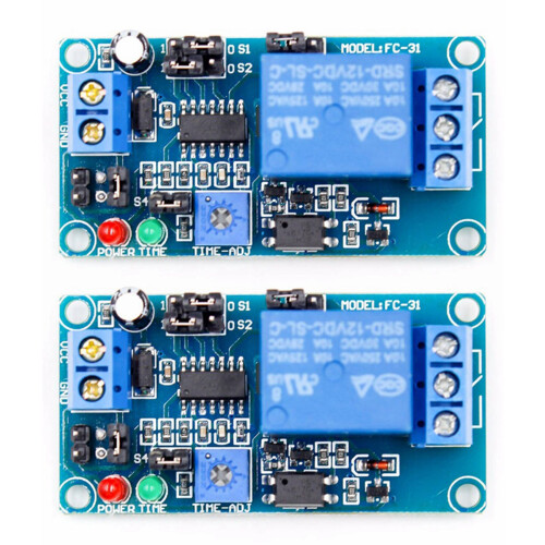2X 12V DC Delay Relay Delay Turn on / Delay Turn Off Switch Module with ...