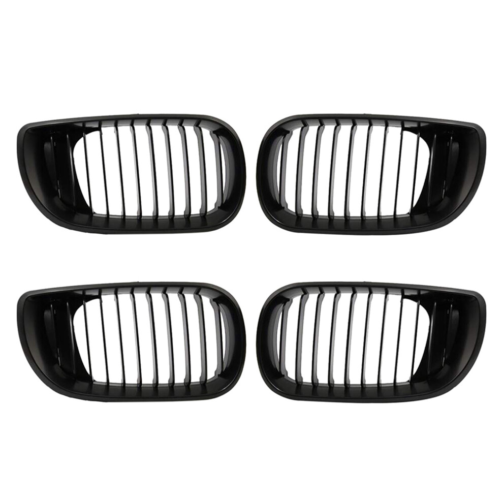 4X Front Bumper Kidney Sport Grille Grill Replacement For E46 4D 318I 320I 323I 328I 2002-2005 Black 4762224668300