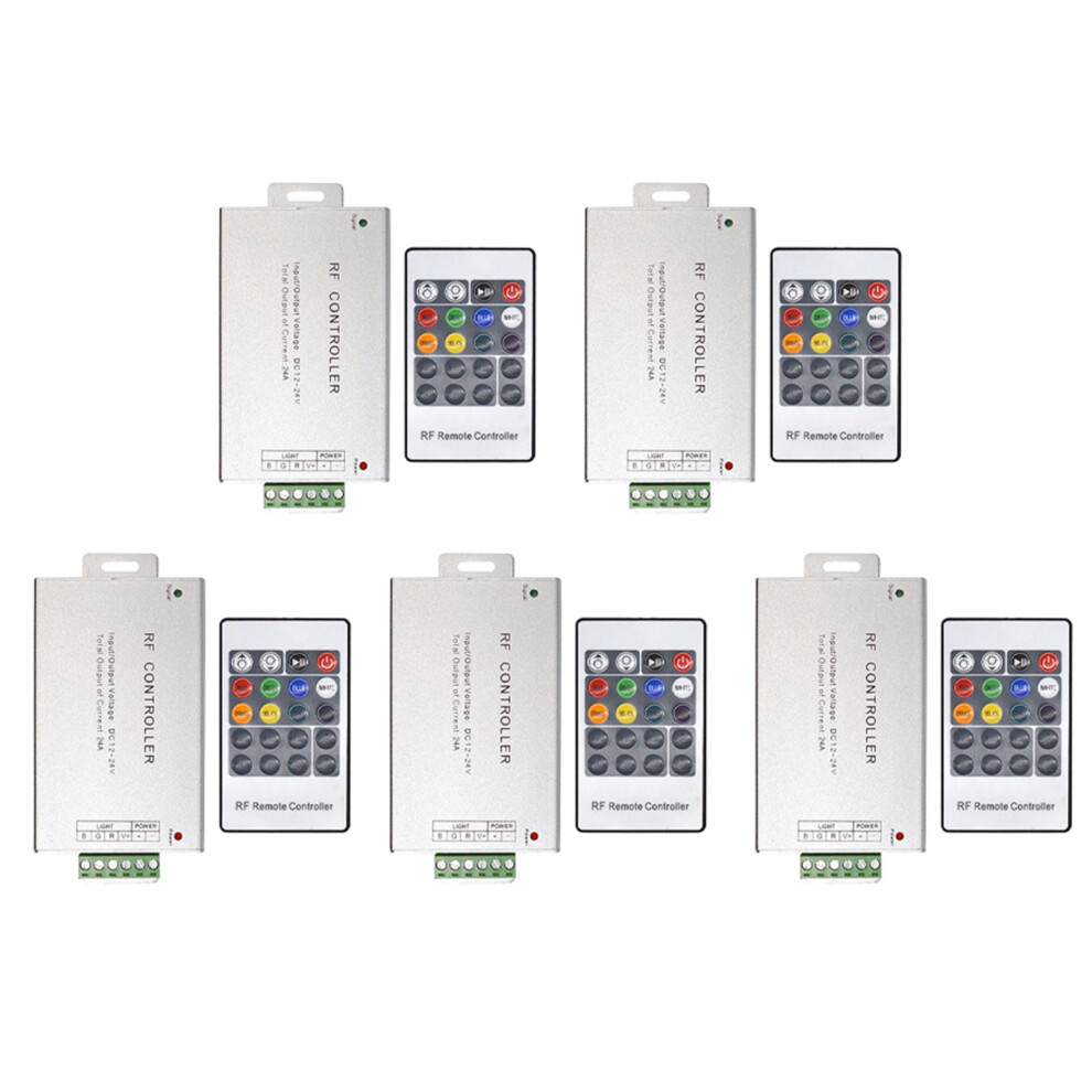 5X Led-Controller 12-24V Lage Druk Rf Kleurrijke 20-Toetsen Afstandsbediening Rgb-Lichtbalk Dimcontroller-image