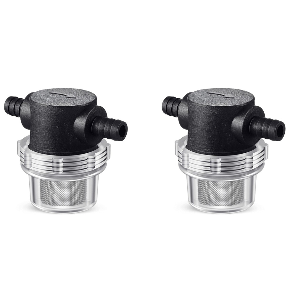 2X Water Pump Strainer,3/8 Inch Hose Barb In-Line Strainer Twist-on Pipe Sprayer Filter for Water Pump 12V DC 80PSI