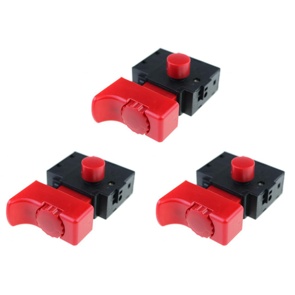 Interrupteur de déclenchement de perceuse électrique, 3 pièces, FA2-6/1BEK 250 V 6 A 5E4, verrouillage, pour outils électriques