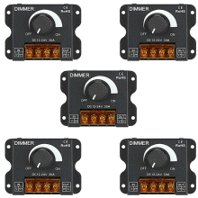5-krotny regulator jasności LED DC 12-24 V 30 A/bez stroboskopu z pokrętłem do regulacji jasności listwy świetlnej LED i ściemniacza