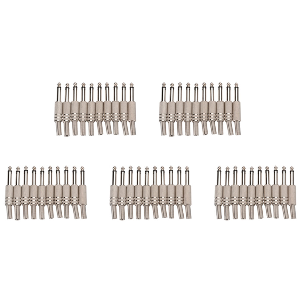 6.35Mm Mono Amplifier Plug 1/4Inch Male Mono Monaural Jack Audio Cable Connector Plug Microphone 50Pcs 4762224614642