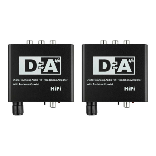 2X 192KHz Digital Optical Coaxial Toslink to Analog RCA 3.5mm Audio Hifi Converter with Spdif
