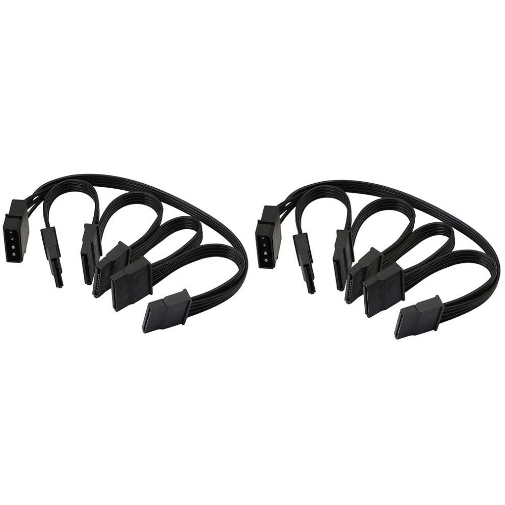 2X 4Pin Ide 1 To 5 Sata 15Pin Hard Drive Power Supply Splitter Cable For Diy Hard Disk Pc Sever 18Awg Power 4762224630918