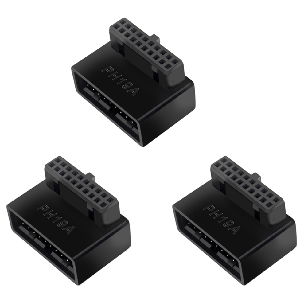 3X Ph19a Usb 3.0 Internal Header Usb3.0 19/20P Socket 90 Degree Adapter Converter For Computer Motherboard 4762149485457