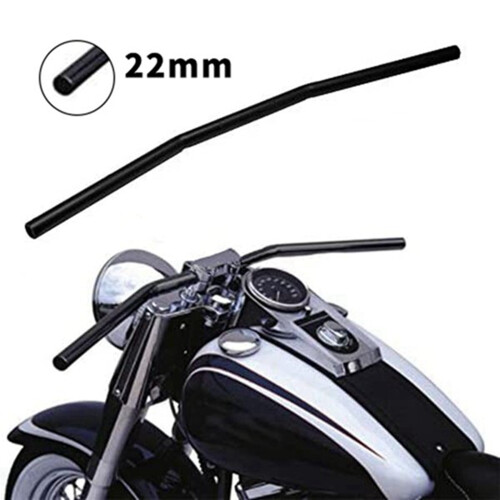 Guidão de motocicleta 2X 7/8 polegadas 22mm preto Drag Straight Bar Cafe para Chopper 2