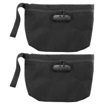 2x Geldzak met slot, 11x7,5 inch Geldzak voor op reis, Duurzame geurbestendige tas met rits voor contant geld