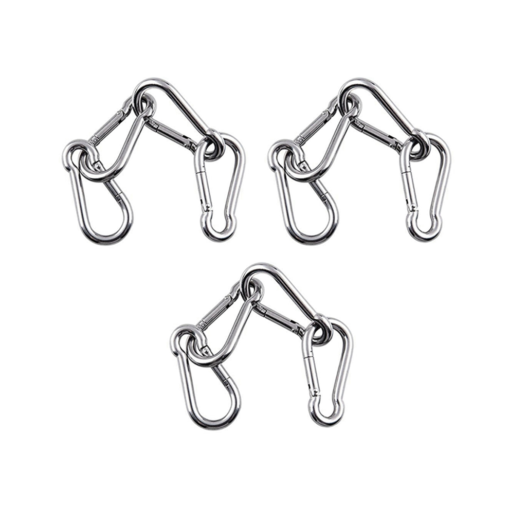 12 Ganchos De Resorte M6 De Acero Inoxidable 304 De Alta Resistencia, Accesorios Para Columpios, Aptos Para Gimnasios, Camping Y Viajes.-image