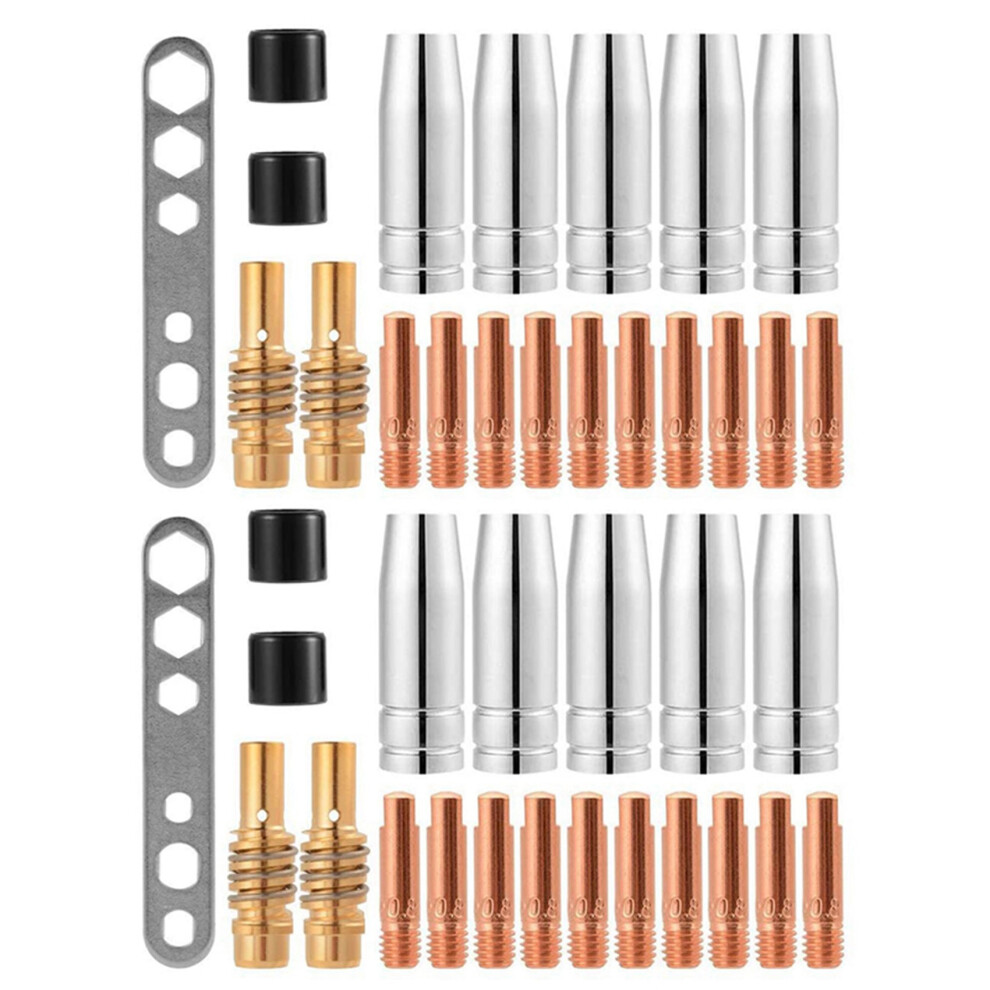 40Pcs Nozzles Contact Tips Holders Mig Welder Consumable Accessory For 15Ak Mb15 Mig Co2 Welding Torch 4762224683266