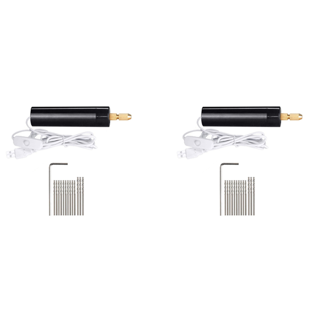 2Set 0.7-1.2mm -Electric Hand Drill Set for Resin,Electric Mini Drill for Jewelry Making Electrical Pin Vise Kit