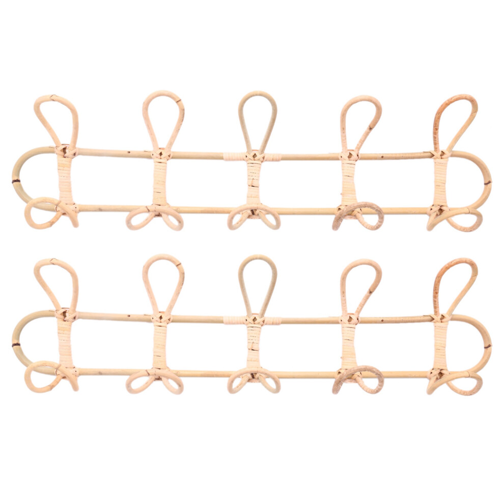 Photos - Other for Repair 2X Rattan Wall Hooks Clothes Hat Hanging Hook Crochet Cloth Holder Organizer Hangers Decor for Home Decor