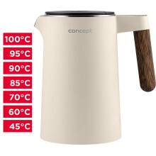 CONCEPT RK3304 vattenkokare, 1,5 l, temperaturkontroll