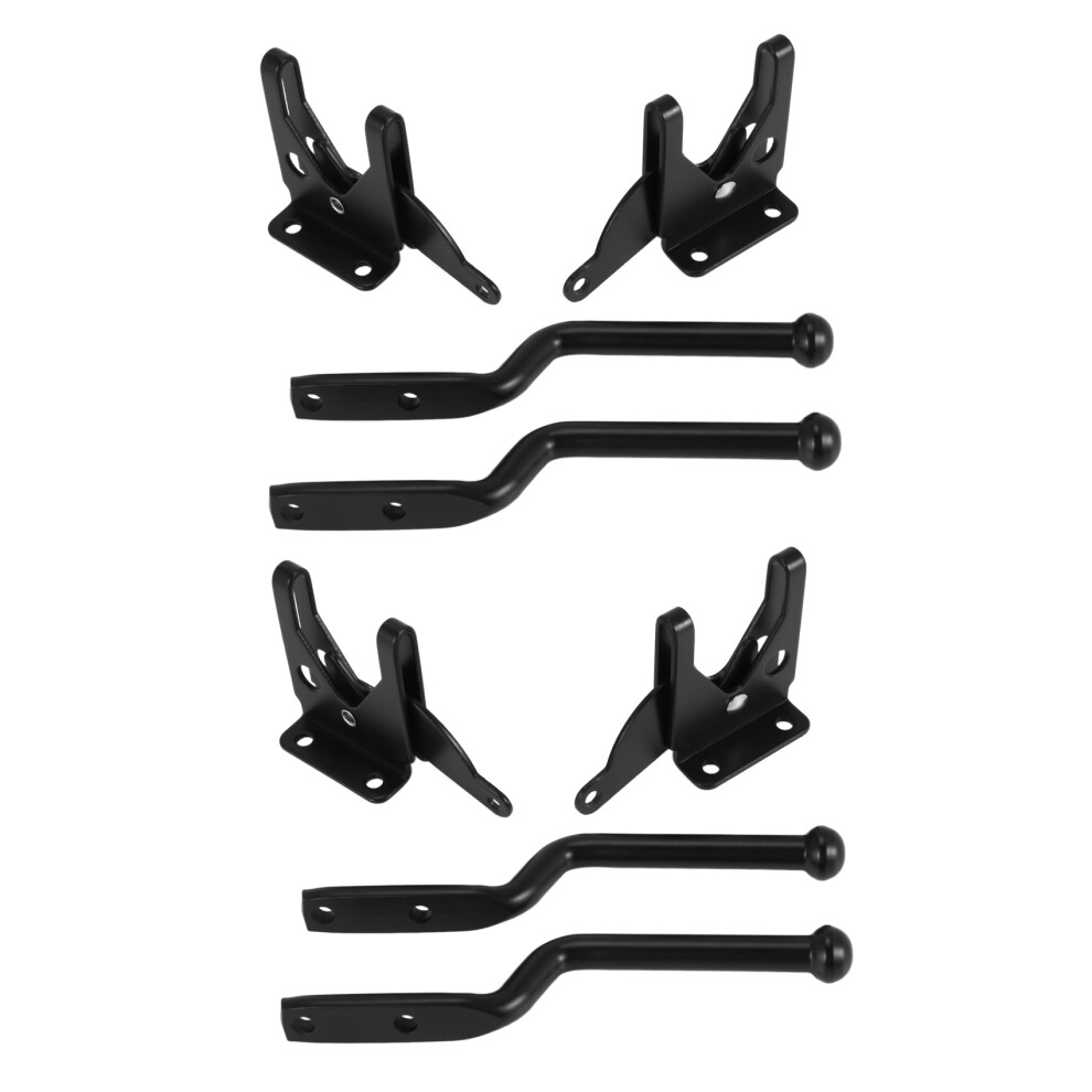 4Pcs Self Locking Gate Latch Automatic Gravity Lever Fence Gate Lock For Wood Fence Gate Door Latches Steel Black 4762224627246