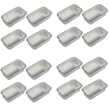 16-Piece Aluminum Alloy Loaf Pan Set, Non-Stick Rectangular Bread Moulds - Oven, Microwave, Dishwasher Safe