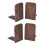 4Pcs Wooden Bookends with Metal Base Heavy Duty Black Walnut Book Stand with Anti-Skid Dots for Office Desktop 1
