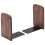 4Pcs Wooden Bookends with Metal Base Heavy Duty Black Walnut Book Stand with Anti-Skid Dots for Office Desktop 3