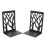 Book Ends for Heavy Books,Book Shelf Holder Home Decorative, Metal Bookends Black 2 Pair,Bookend Supports, Book Stoppers 3