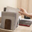 8Pcs Wooden Bookends with Metal Base Heavy Duty Black Walnut Book Stand with Anti-Skid Dots 6