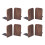 8Pcs Wooden Bookends with Metal Base Heavy Duty Black Walnut Book Stand with Anti-Skid Dots 1