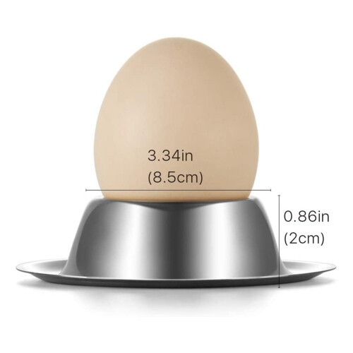 Egg Cup Holder 4 Pack,Stainless Steel Egg Cups Plates Tableware Holder for Hard Soft Boiled Egg,Kitchen Display 2