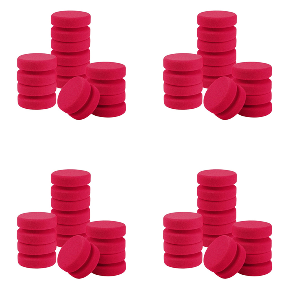 32 Pack Paint Sponge Applicator Detail Sponge Paint Round Wax Applicator Tire Shine Applicator (Red) Red 4762149487130