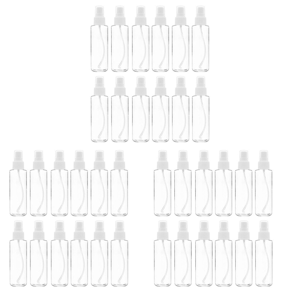 36 Pack Fine Mist Clear Spray Bottles 120 Ml (4 Oz) with Pump Spray Cap, Reusable and Refillable Empty Plastic Bottles