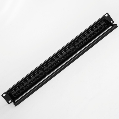 4X 19Inch 1U Cabinet Rack Pass-Through 24 Port CAT6 Patch Panel RJ45 Cable Adapter Jack Modular Frame 2