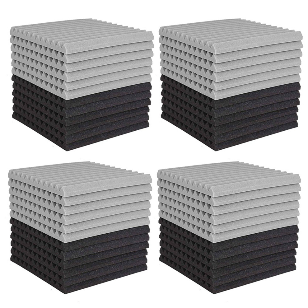 48 Pcs Acoustic Foam Board,Studio Wedge Tile,Acoustic Foam Soundproof Pyramid Studio Treatment Wall Panel 2.5X30X30cm