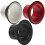 2X Bass Drum Enhancer ABS Rubber Bass Drum Kick Enhancer with Black Port Hole Protector,Mic Hole Drum Head,Red 2