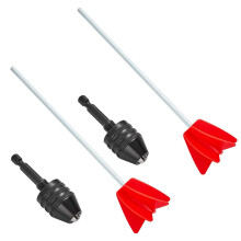 2x verfmixer en epoxymixerbevestiging met 1/4 inch zeskantboorkop voor het mengen van epoxyhars, latex en olie