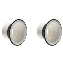2X Bass Drum Enhancer ABS Rubber Bass Drum Kick Enhancer with Black Port Hole Protector,Mic Hole Drum Head,White