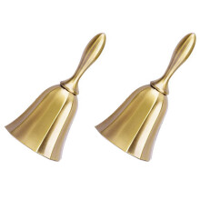 2X Hand Brass for Children Pure Copper Bell for Bed Call Remind Class Small Christmas Bell for Crafts