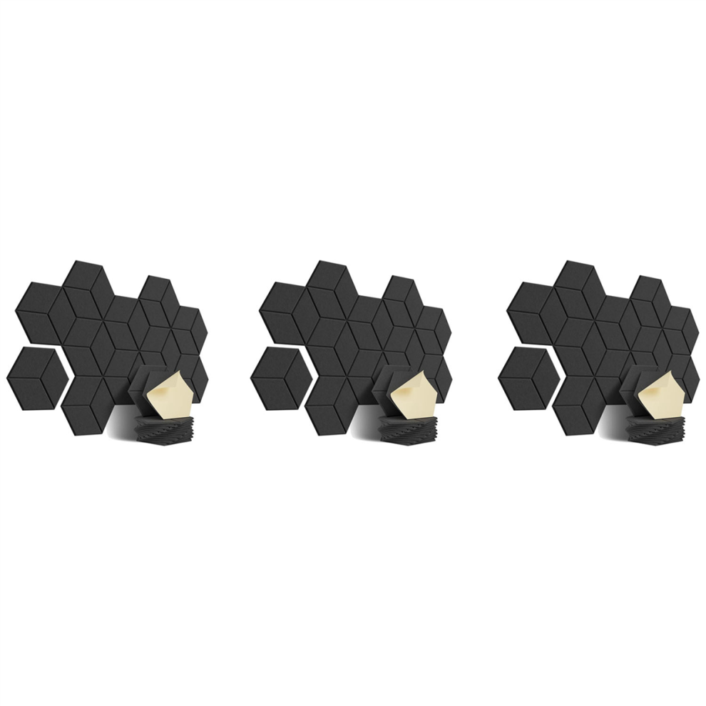 36 Pack Acoustic Foam,Self-Adhesive Sound Proof Panels,For Sound Insulation &Acoustic Treatment(Black) 4762149489851
