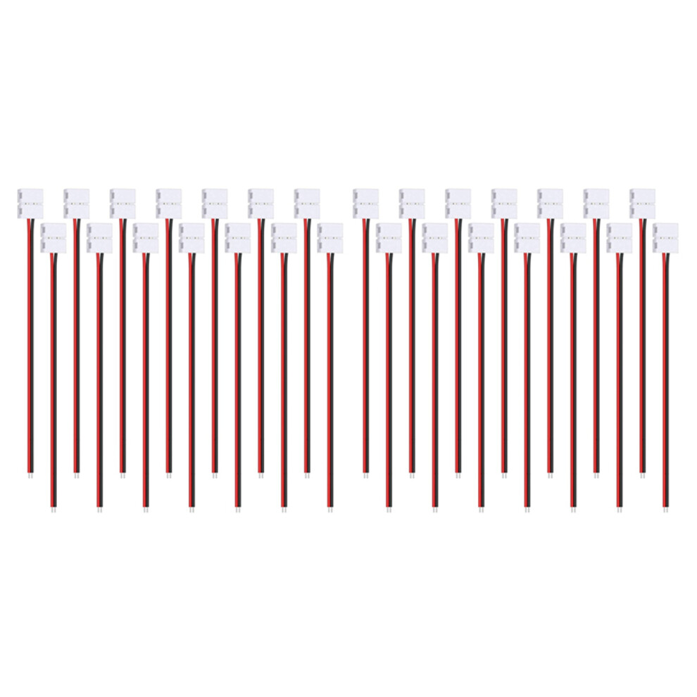 48Pcs 8Mm 2 Pin Light Connector For 8 Mm Wide Flexible Smd 3528 2835 Single Color Lights Solderless 4762149430983