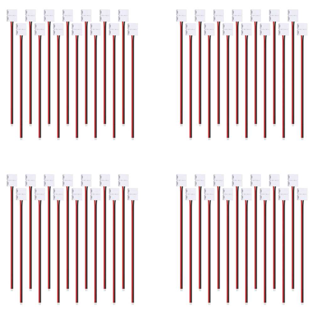 96Pcs 8Mm 2 Pin Light Connector For 8 Mm Wide Flexible Smd 3528 2835 Single Color Lights Solderless 4762149473324