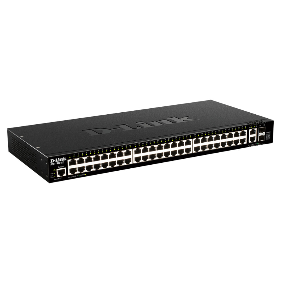 D-Link 48-Port Gigabit Stackable Smart Managed Switch with 2 x 10GBase-T Ports & 2 x 10G SFP+