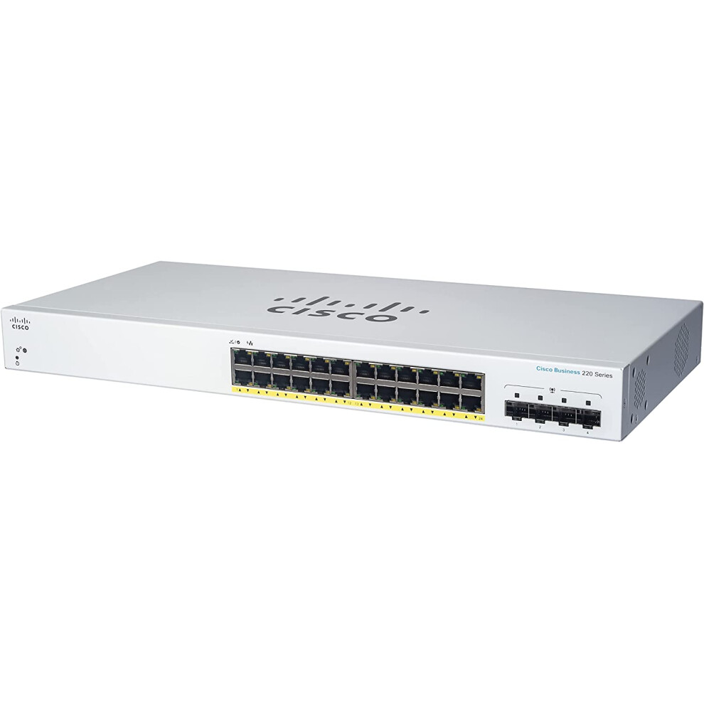 Cisco Business CBS220-24T-4G Smart Switch | 24 Port GE | 4x1G SFP | 3-Year Limited Hardware Warranty (CBS220-24T-4G-UK)