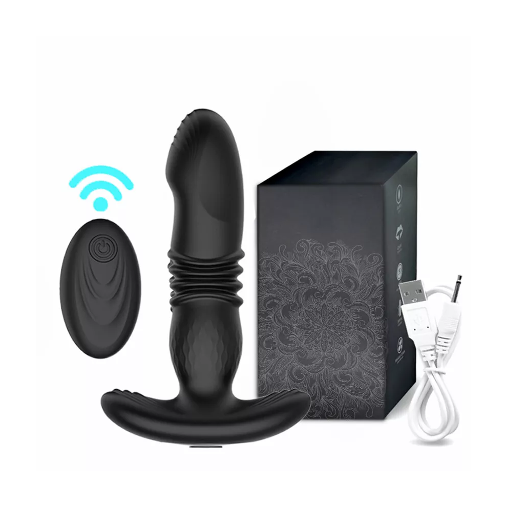 Thrusting Prostate Vibrator with Remote Control - Unisex Silicone Toy