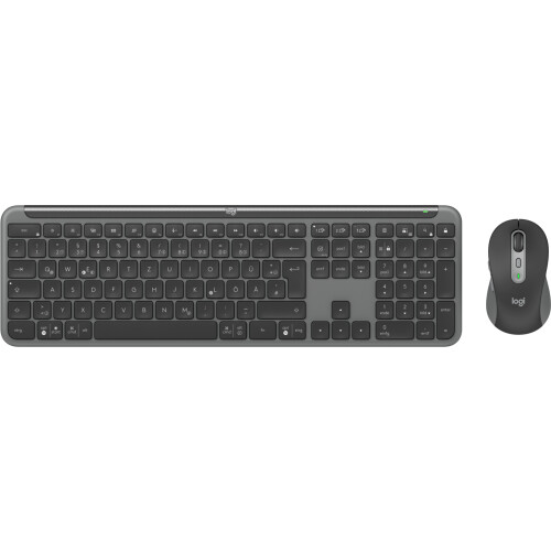 Logitech Ensemble Clavier et Souris - Logitech - MK950 - Sans Fil - QWERTZ - Graphite