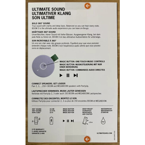 Ultimate Ears Ultimate Ears BOOM 3 Bluetooth Waterproof Portable Speaker, Unicorn 2