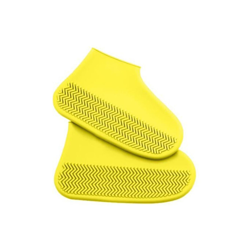 (yellow, L(40-45)) Vintage Rubber Boots Reusable Latex Waterproof Rain Shoes Cover Non-slip Silicone Overshoes Boot Cover Unisex Shoes Accessories