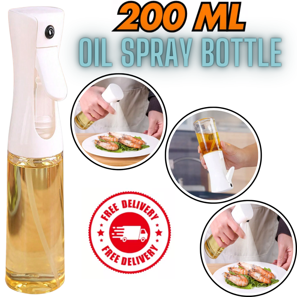 (White 200 ML) Kitchen Olive Oil Spray Bottle