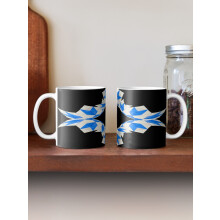 (Blue and white pattern-568) Coffee Mugs 11oz DEAD MEAT Crossbones Ceramic Mug Cute Novelty Christmas Gifts