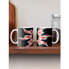 (white and red star-523) Coffee Mugs 11oz Victor Vasarely Ceramic Mug Cute Novelty Christmas Gifts