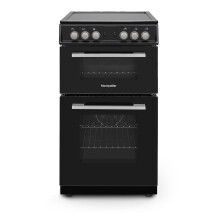 Montpellier MDOC50FK Black 4-Zone Electric Cooker, A-Rated, Double Oven, Flat Ceramic Hob