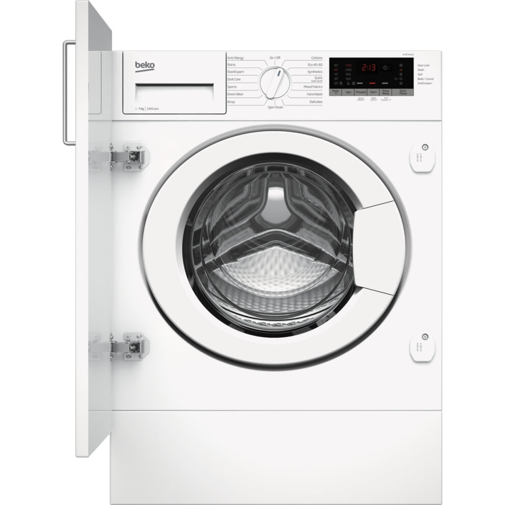 Beko WTIK74151F Integrated Washing Machine 7kg 1400rpm White - C Rated